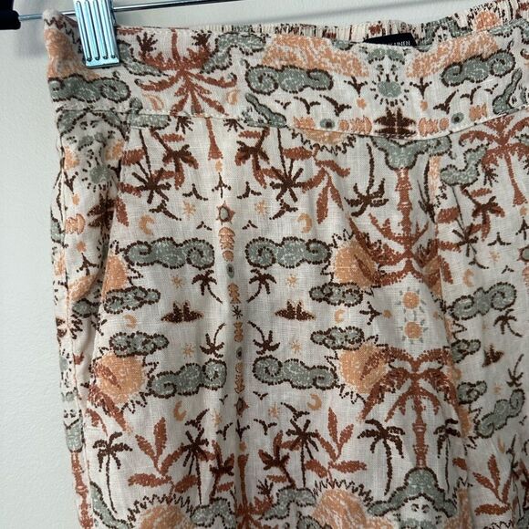 Tahari TropicalPrinted Linen Wide Leg Pants M - Picture 2 of 6